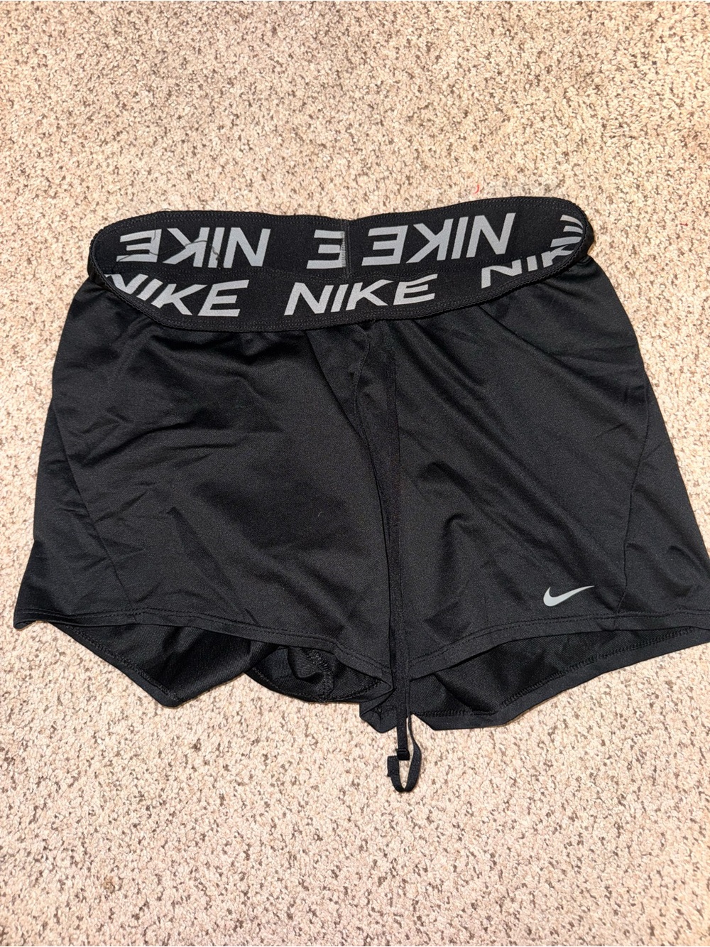 Nike Black Women's Athletic Shorts with Logo Waistband